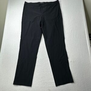 Eileen Fisher Womens Black Viscose Stretch Jersey Straight Leg Pants Size M